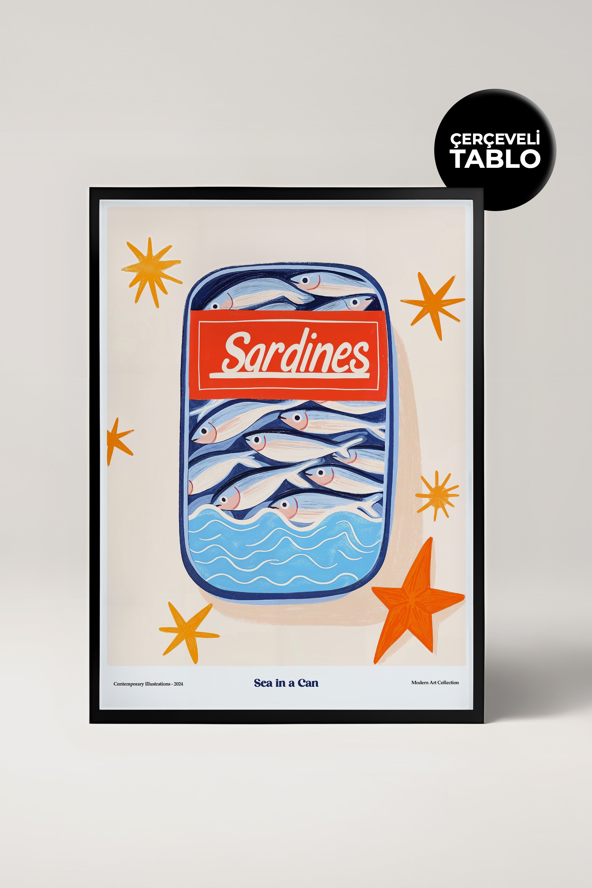 Sardines Sea In a Can Çerçeveli Tasarım Tablo Dolce Vita Koleksiyonu