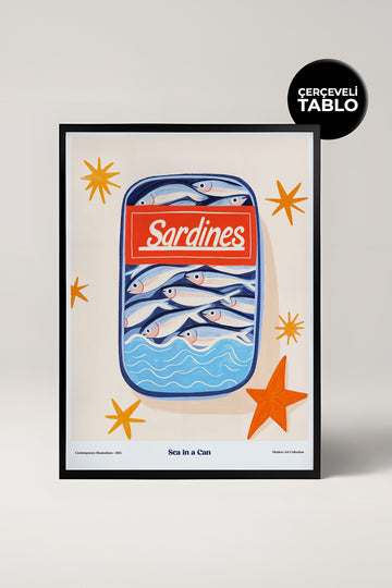 Sardines Sea In a Can Çerçeveli Tasarım Tablo Dolce Vita Koleksiyonu