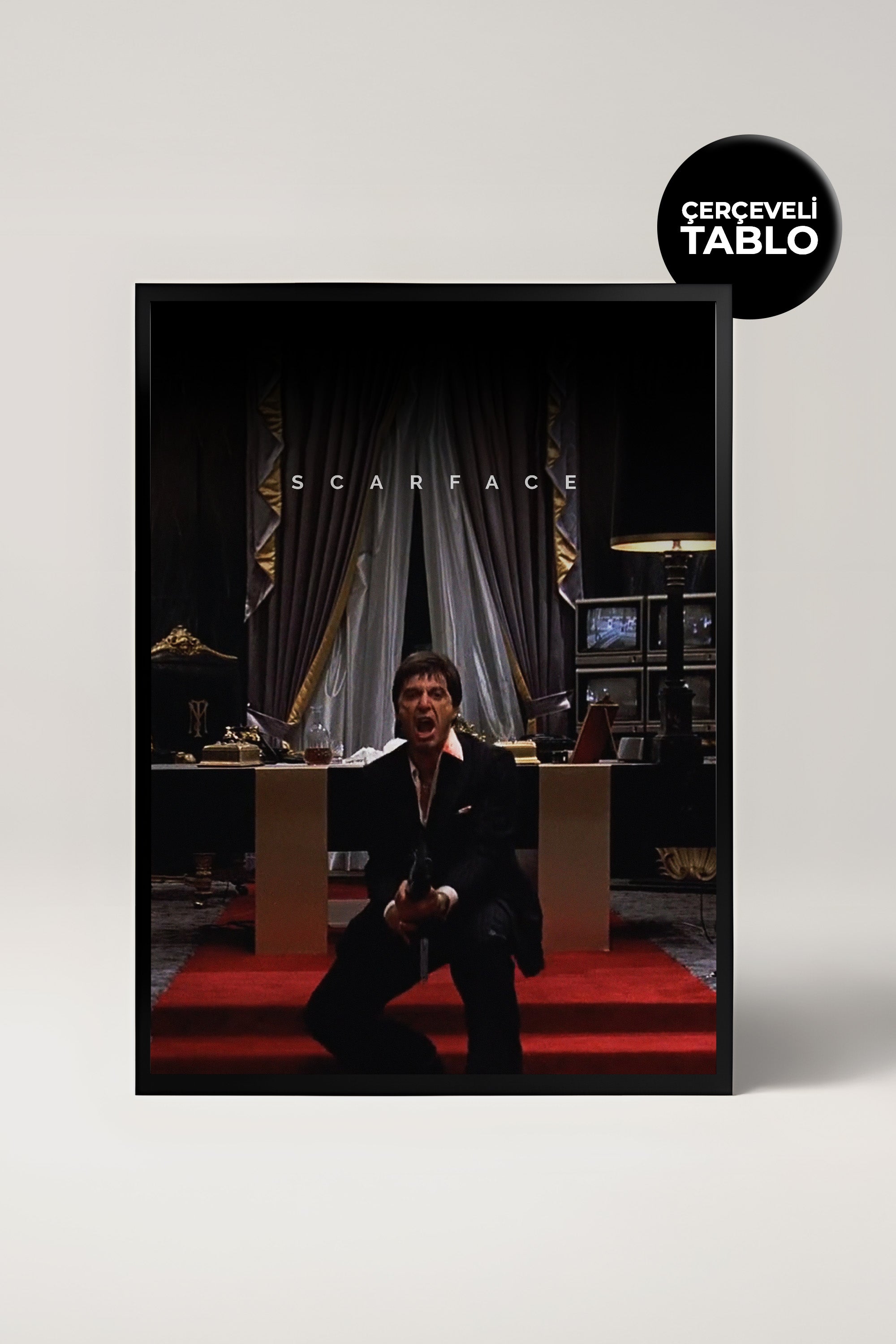 Scarface Tasarımlı Çerçeveli Minimal Film Tablo