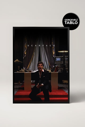 Scarface Tasarımlı Çerçeveli Minimal Film Tablo