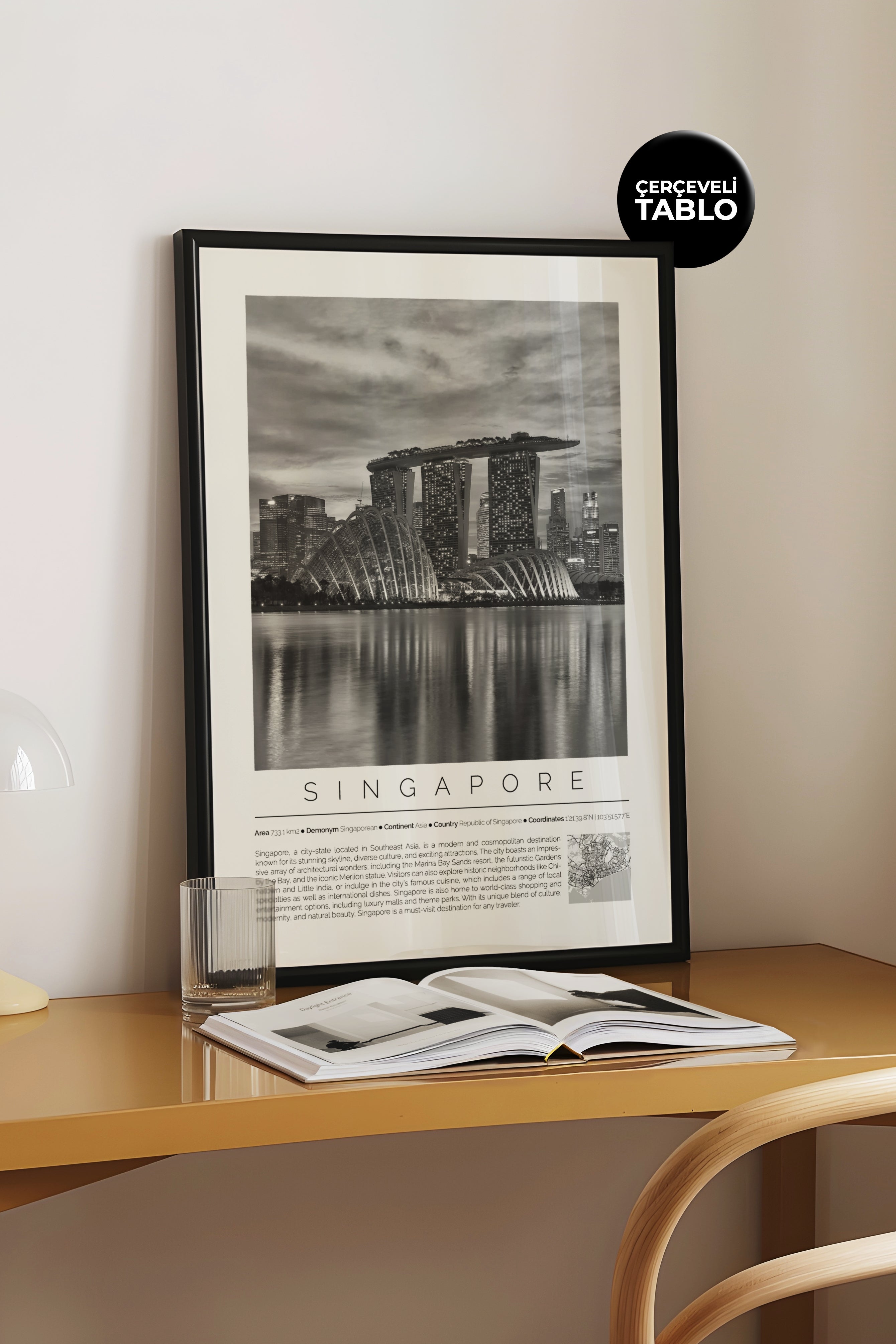 Singapur Dünya Şehirleri Koleksiyonu Çerçeveli Tablo