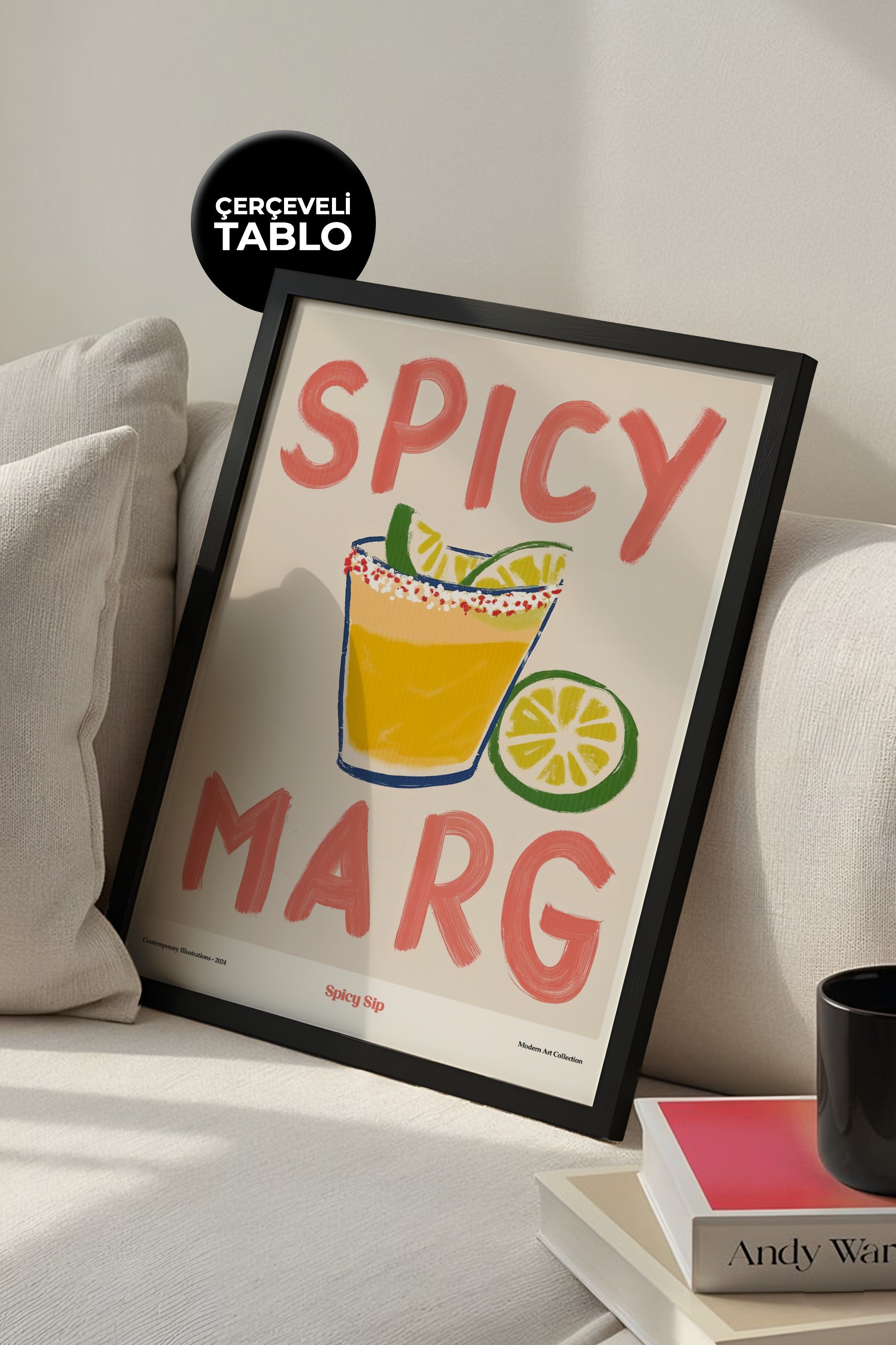 Spicy Sip Marg Çerçeveli Tasarım Tablo Dolce Vita Koleksiyonu