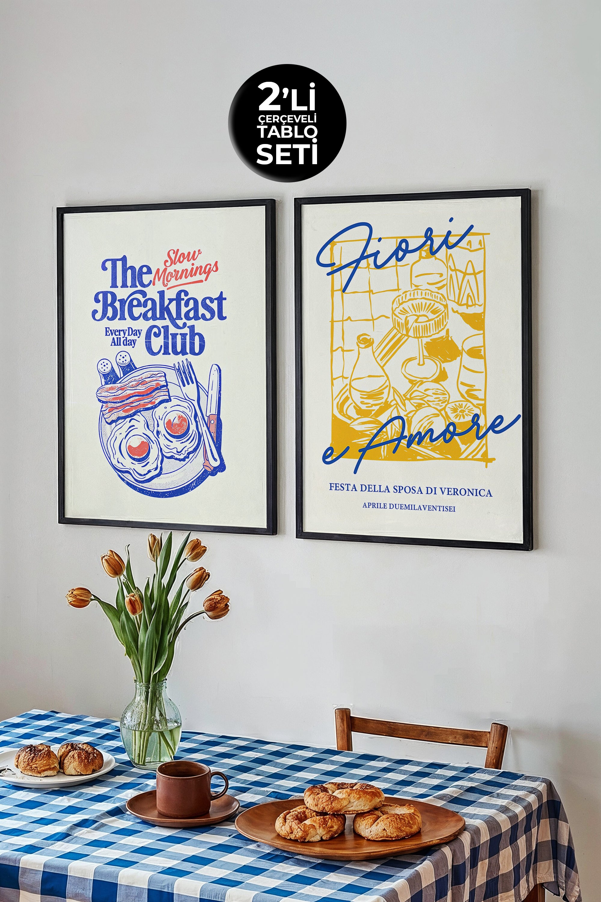 Mutfak, Salon, Yemek Odası, 2'li Çerçeveli Tasarım Tablo Setleri, Kitchen Essentials Koleksiyonu
