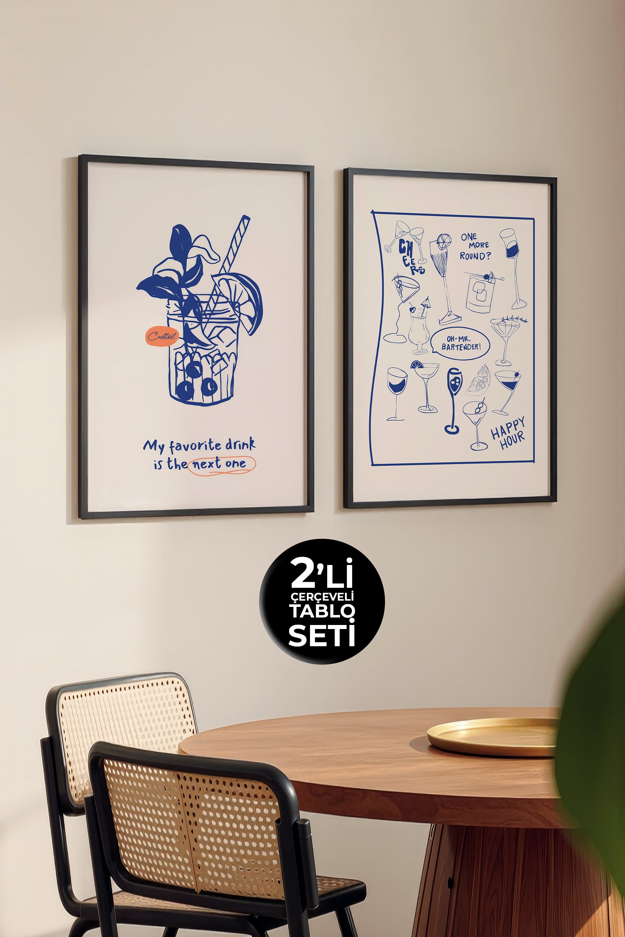 Mutfak, Salon, Yemek Odası, 2'li Çerçeveli Tasarım Tablo Setleri, Kitchen Essentials Koleksiyonu