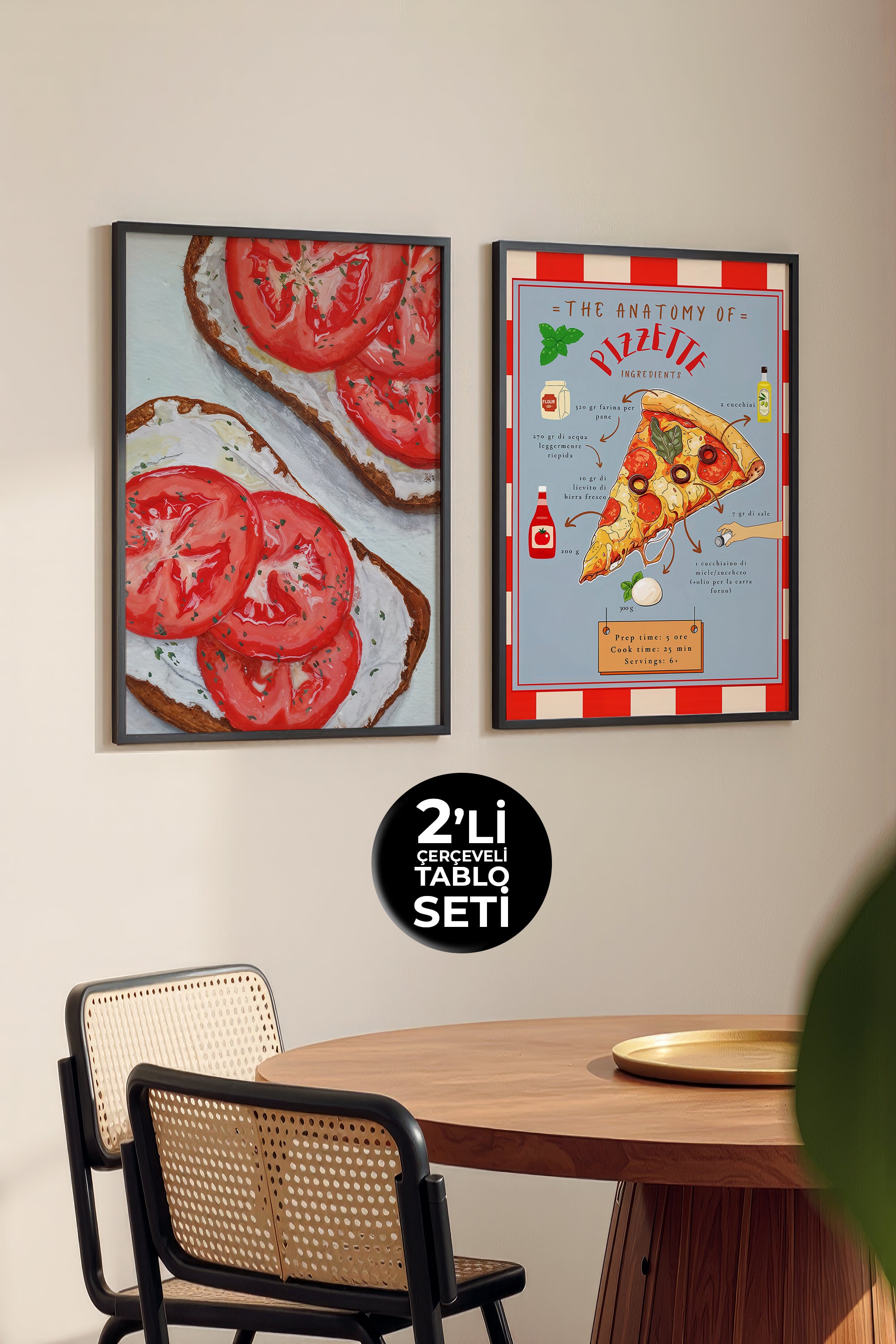 Mutfak, Salon, Yemek Odası, 2'li Çerçeveli Tasarım Tablo Setleri, Kitchen Essentials Koleksiyonu