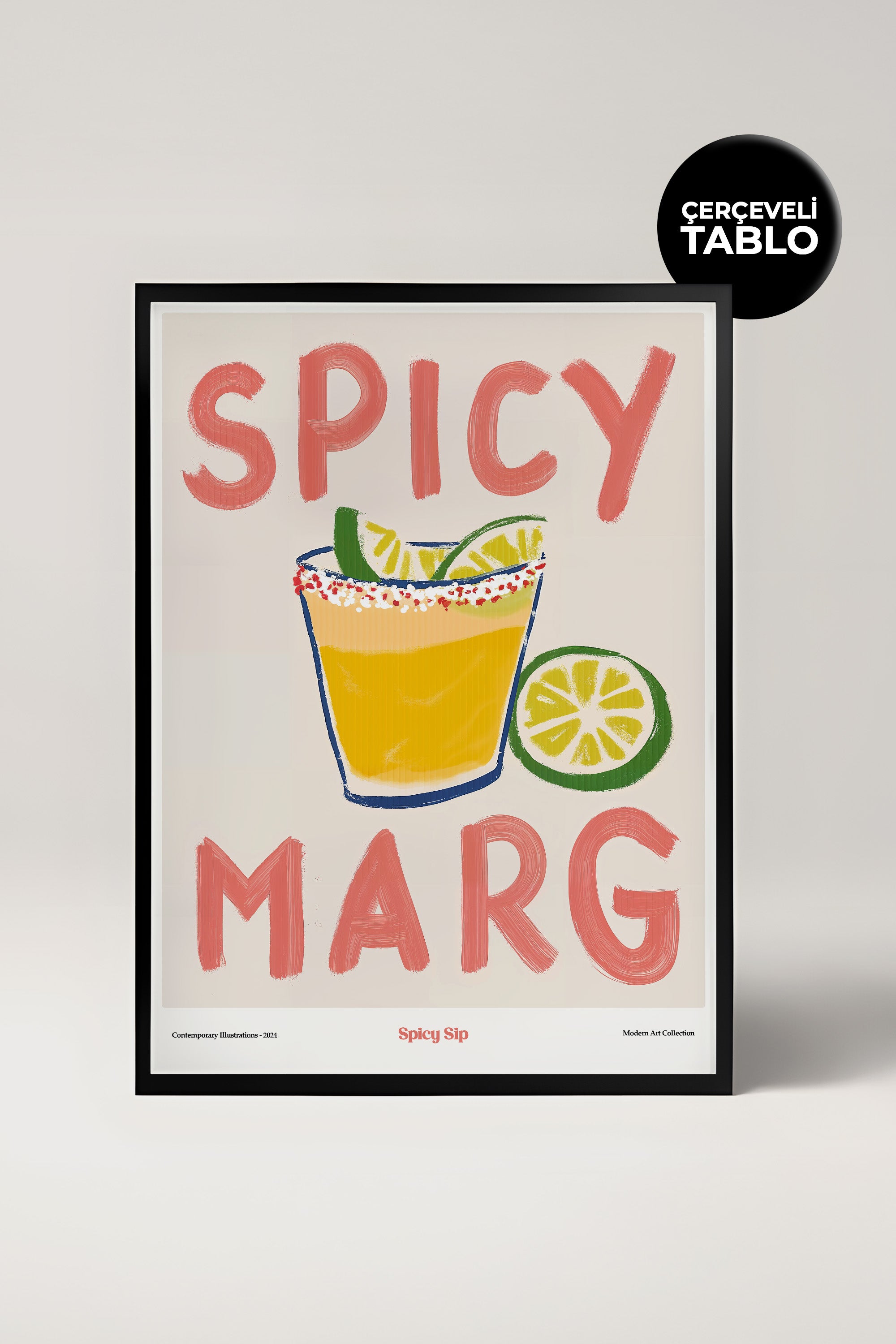 Spicy Sip Marg Çerçeveli Tasarım Tablo Dolce Vita Koleksiyonu