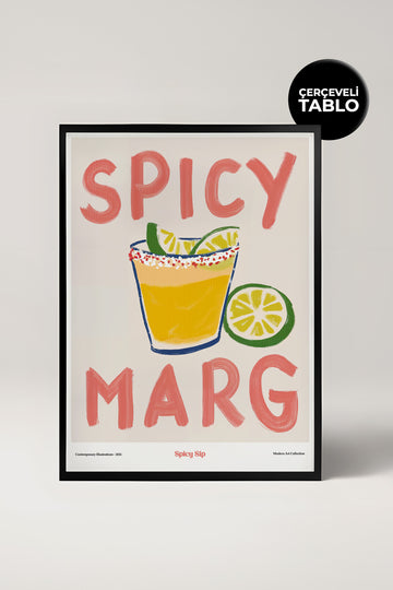 Spicy Sip Marg Çerçeveli Tasarım Tablo Dolce Vita Koleksiyonu