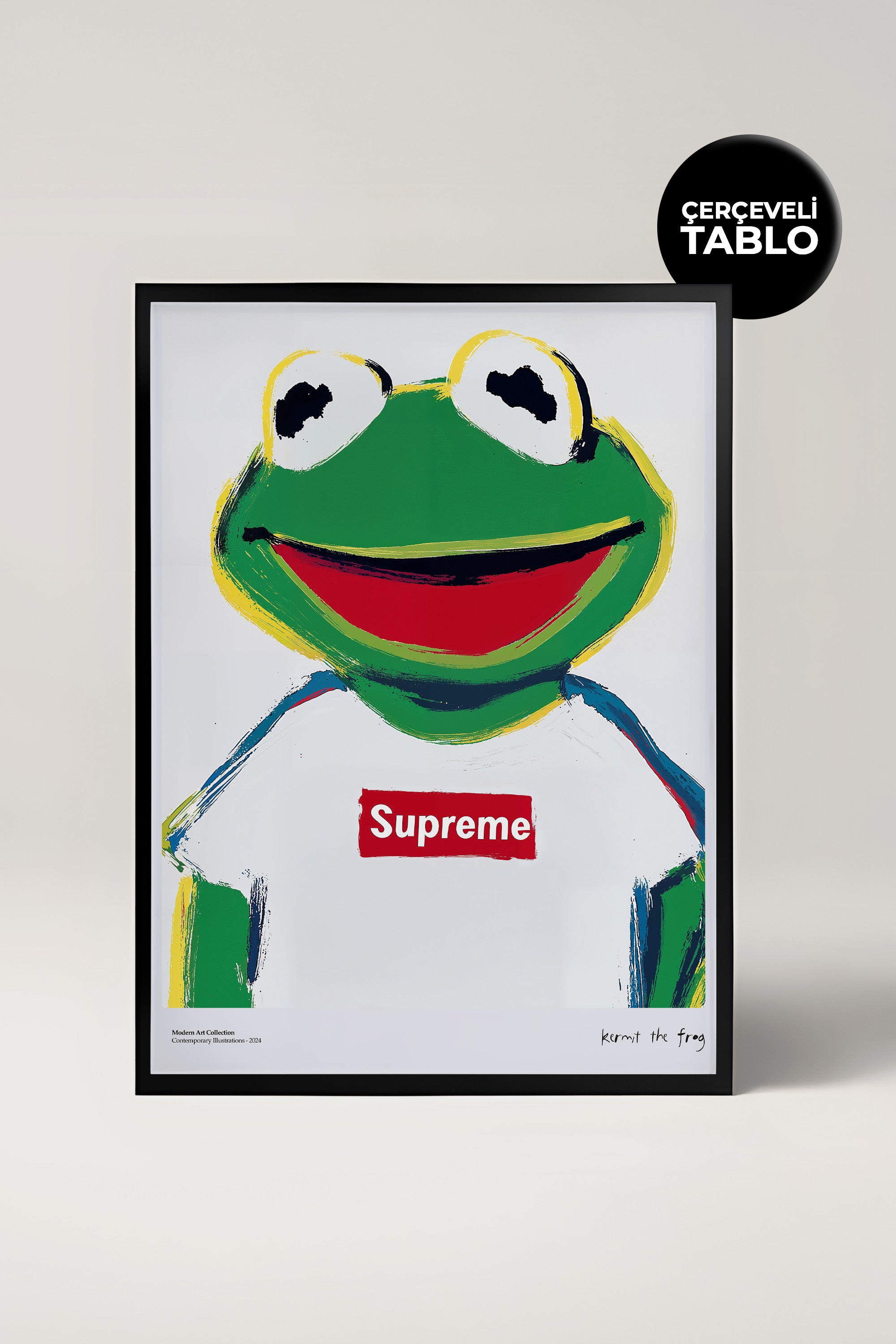 Supreme Kermit Çerçeveli Tasarım Tablo Dolce Vita Koleksiyonu