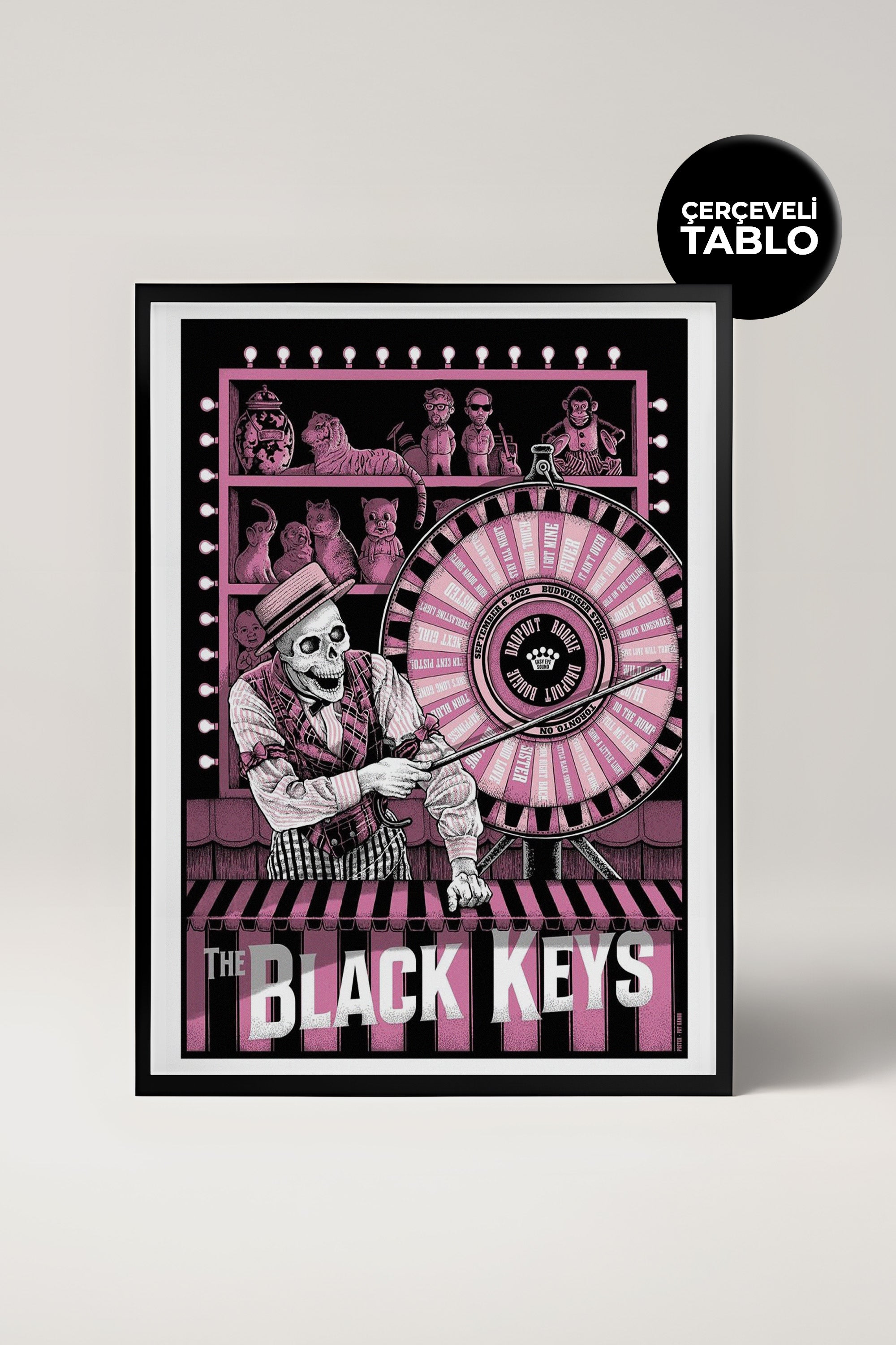 The Black Keys Konser Tasarımlı Retro Çerçeveli Tasarım Tablo