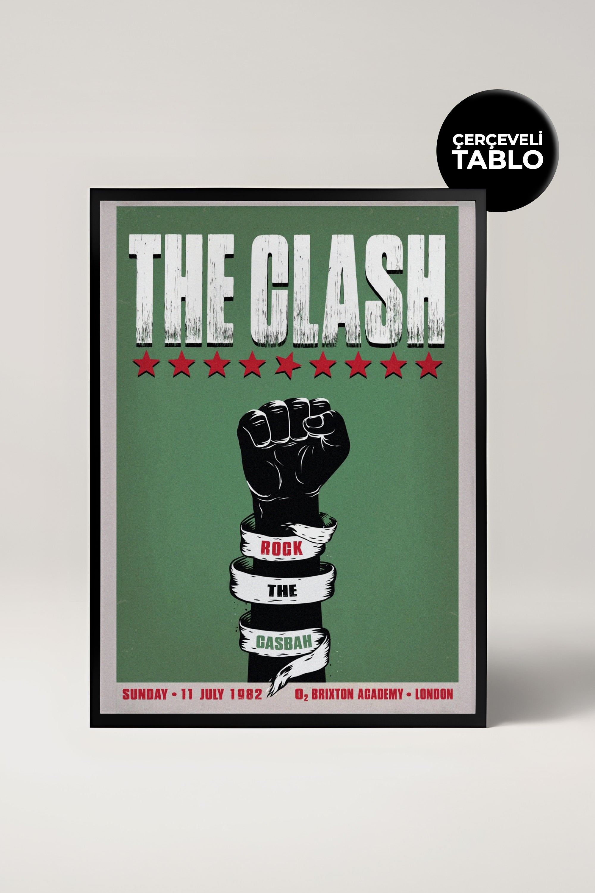 The Clash Konser Tasarımlı Retro Çerçeveli Tasarım Tablo