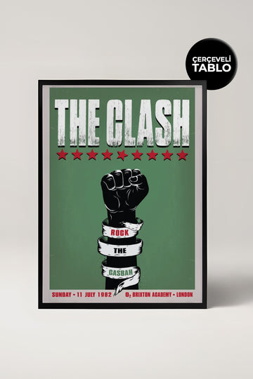 The Clash Konser Tasarımlı Retro Çerçeveli Tasarım Tablo