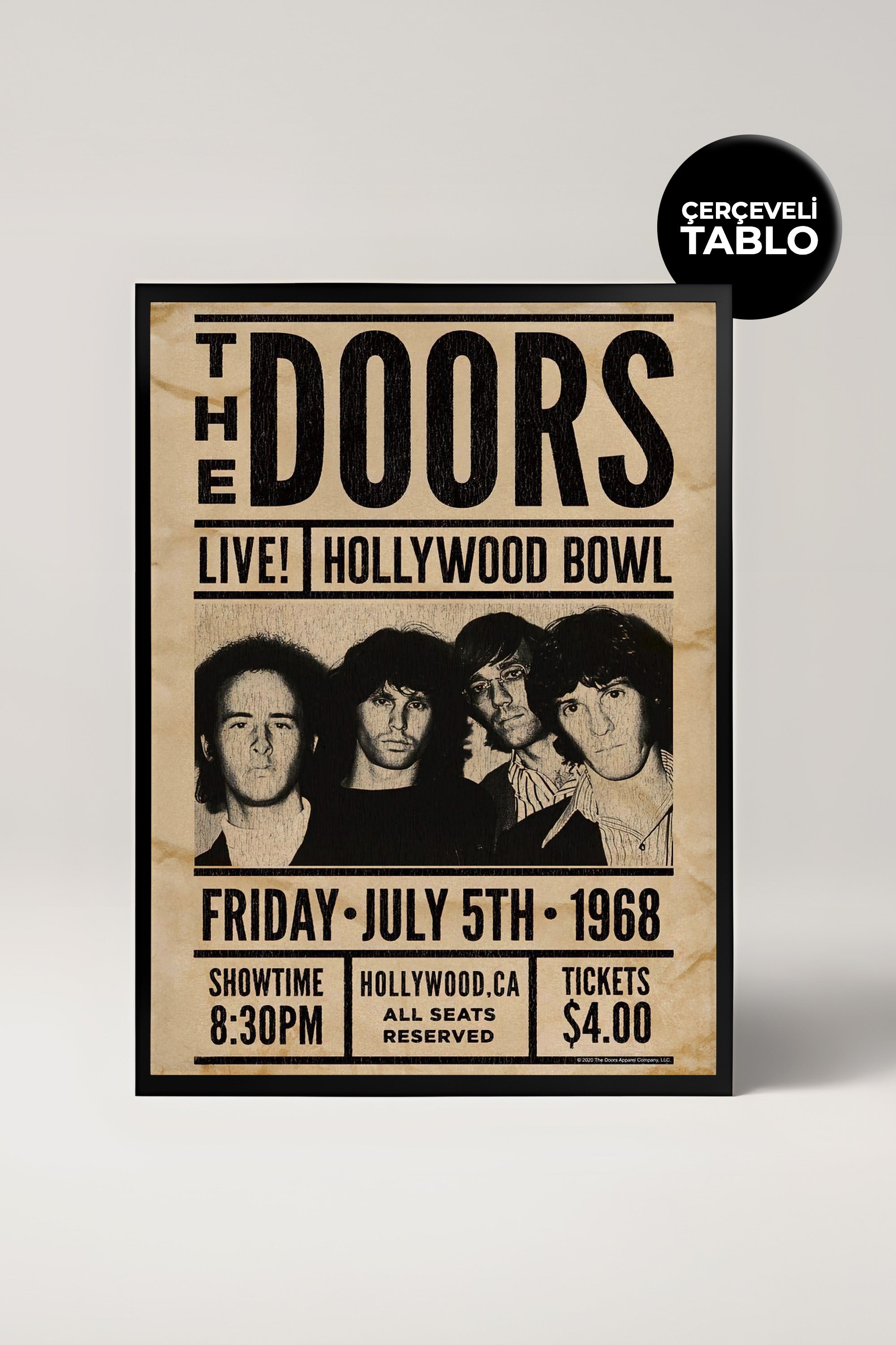 The Doors Konser Tasarımlı Retro Çerçeveli Tasarım Tablo