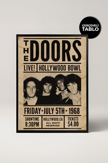 The Doors Konser Tasarımlı Retro Çerçeveli Tasarım Tablo