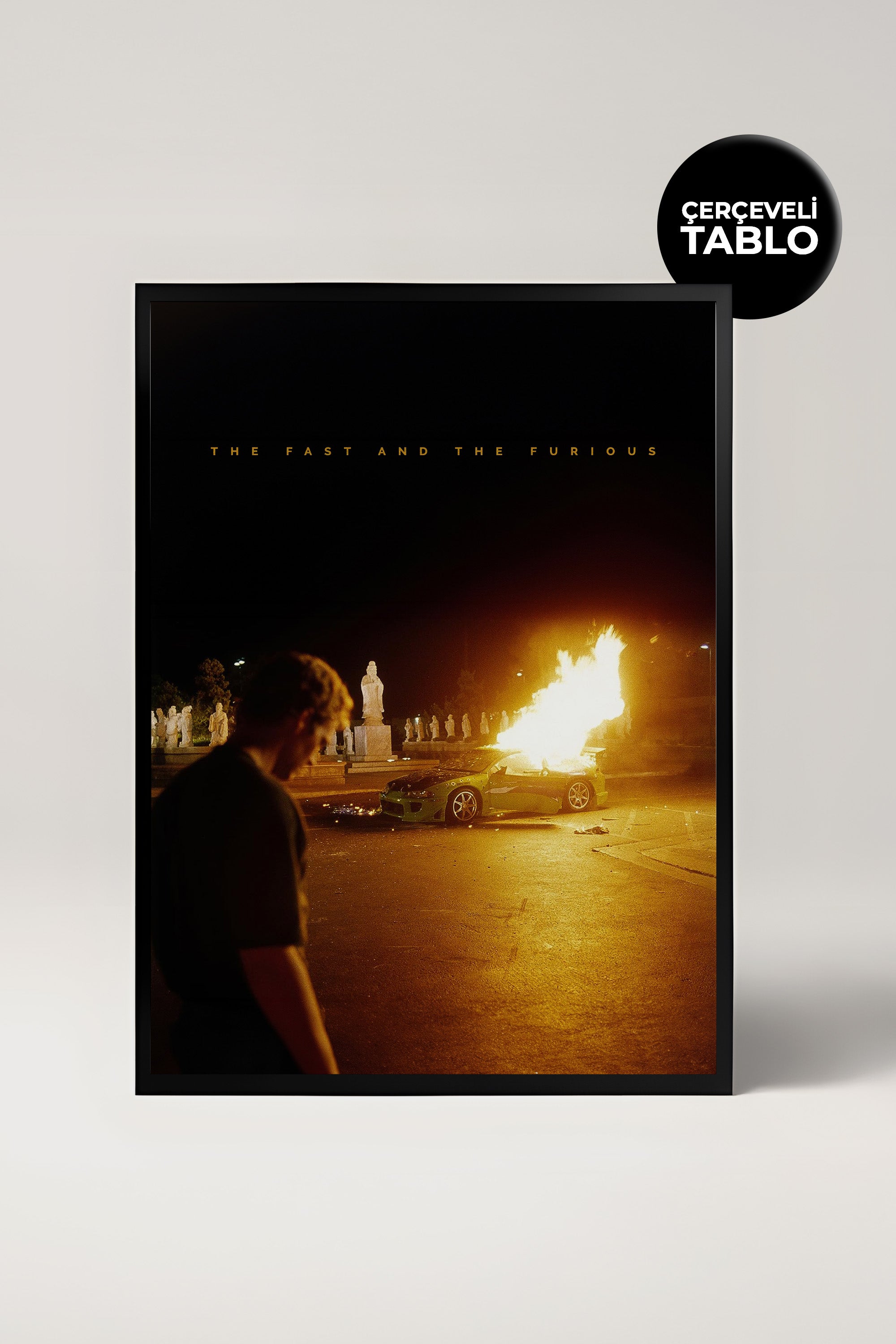 The Fast and the Furious Tasarımlı Çerçeveli Minimal Film Tablo