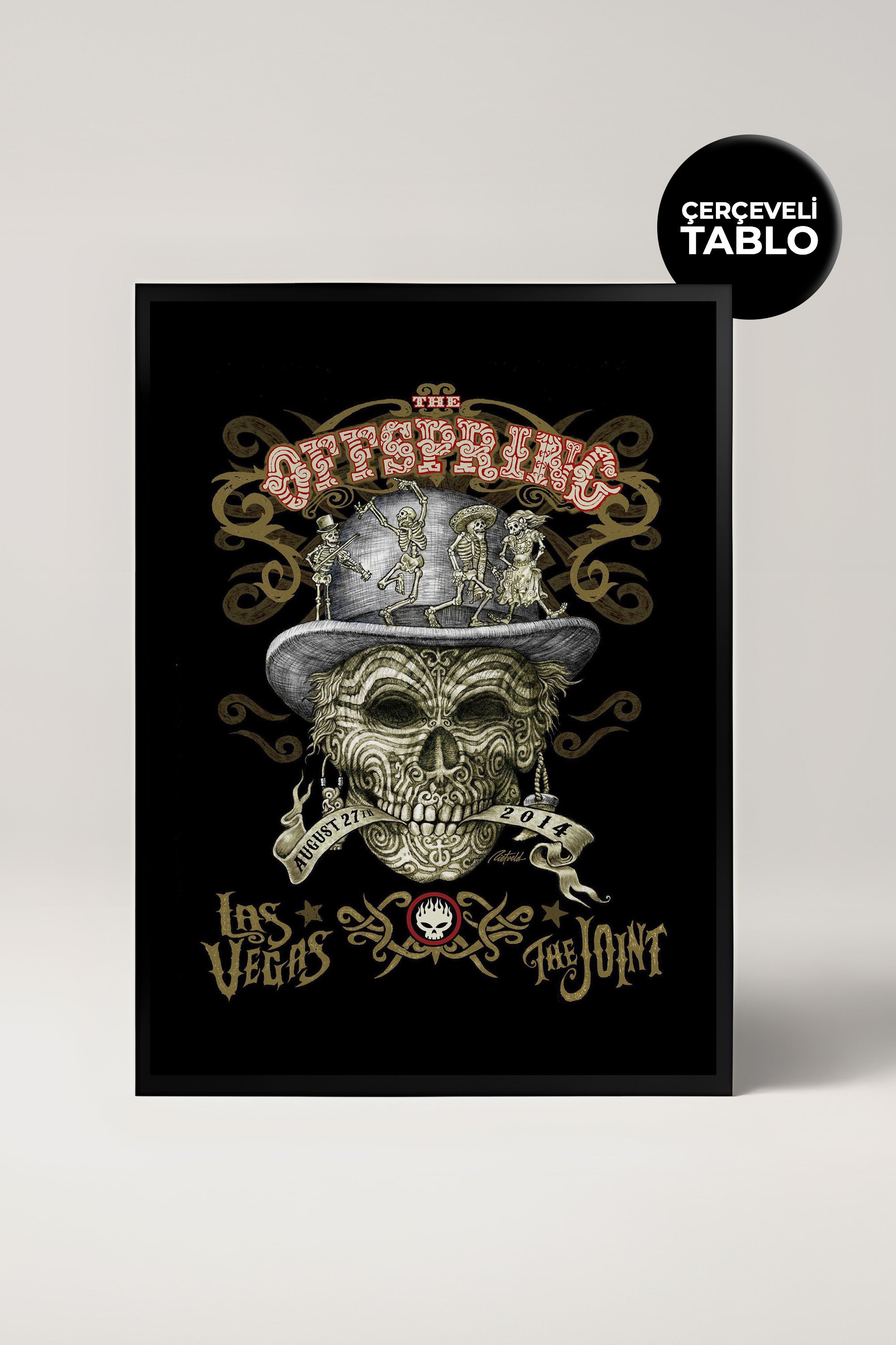 The Offspring Konser Tasarımlı Retro Çerçeveli Tasarım Tablo