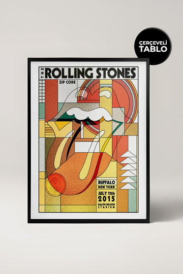 The Rolling Stones Konser Tasarımlı Retro Çerçeveli Tasarım Tablo