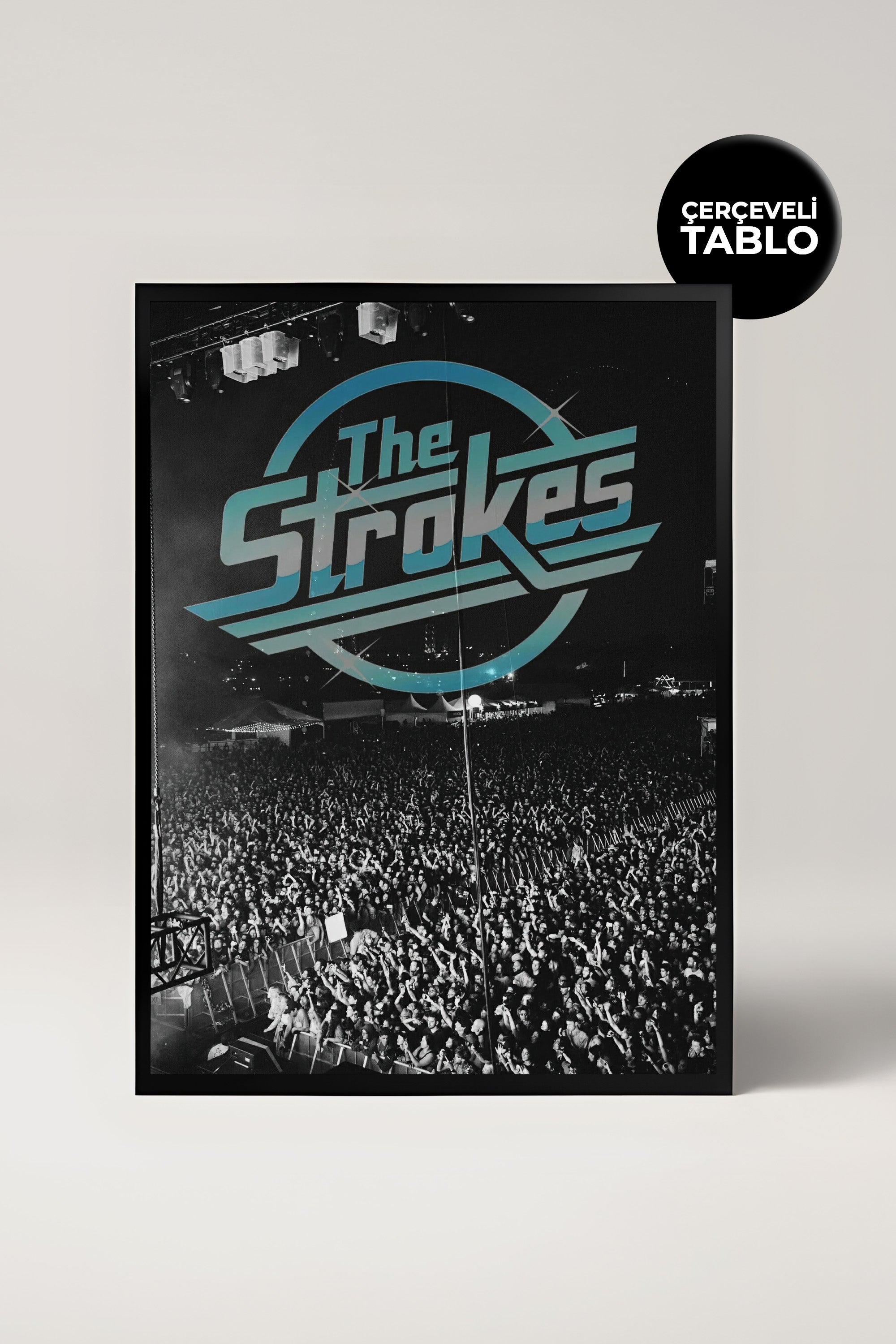The Strokes Konser Tasarımlı Retro Çerçeveli Tasarım Tablo No:2