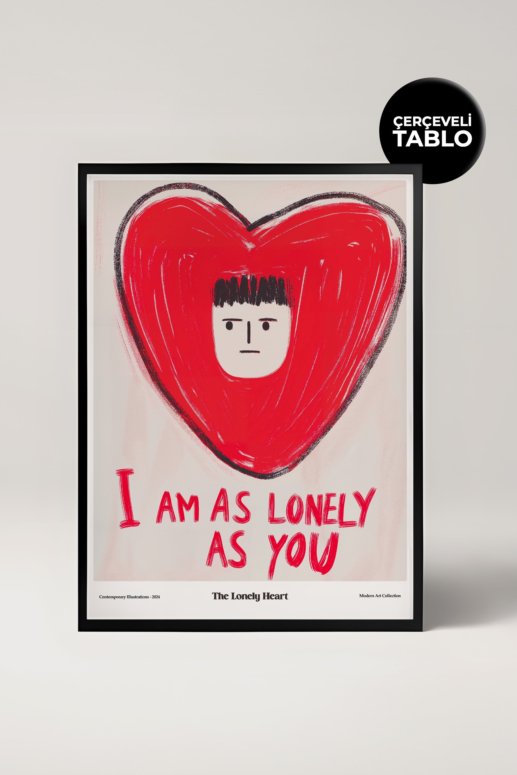 The Lonely Heart Çerçeveli Tasarım Tablo Dolce Vita Koleksiyonu