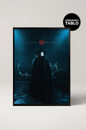 V For Vendetta Tasarımlı Çerçeveli Minimal Film Tablo