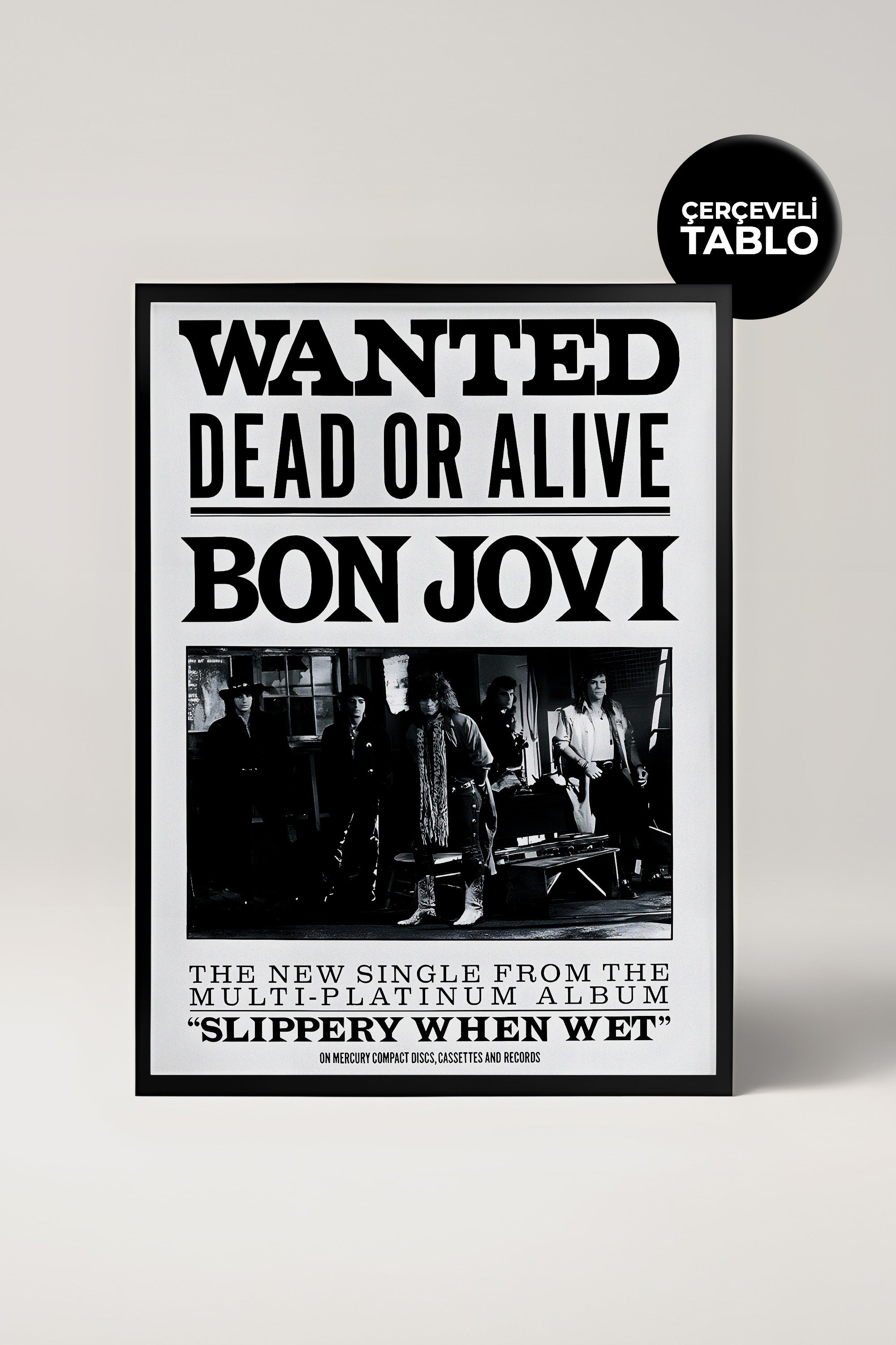 Bon Jovi Konser Tasarımlı Retro Çerçeveli Tasarım Tablo