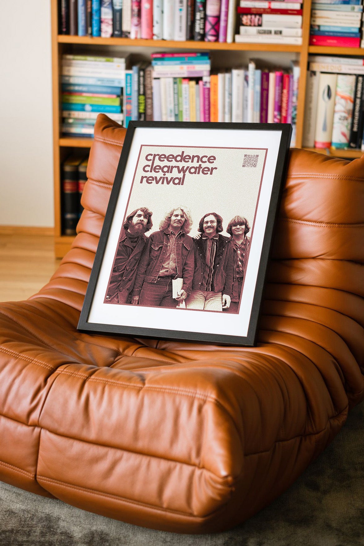 Creedence Clearwater Revival QR Kodlu Müziğin Devleri Koleksiyonu Siyah Çerçeveli Tasarım Tablo