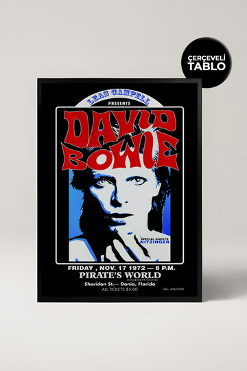 David Bowie Konser Tasarımlı Retro Çerçeveli Tasarım Tablo