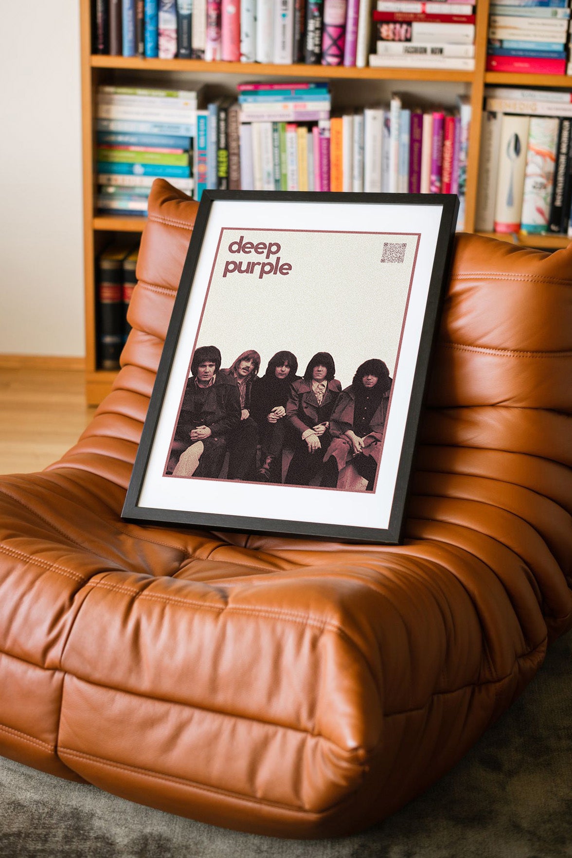 Deep Purple QR Kodlu Müziğin Devleri Koleksiyonu Siyah Çerçeveli Tasarım Tablo