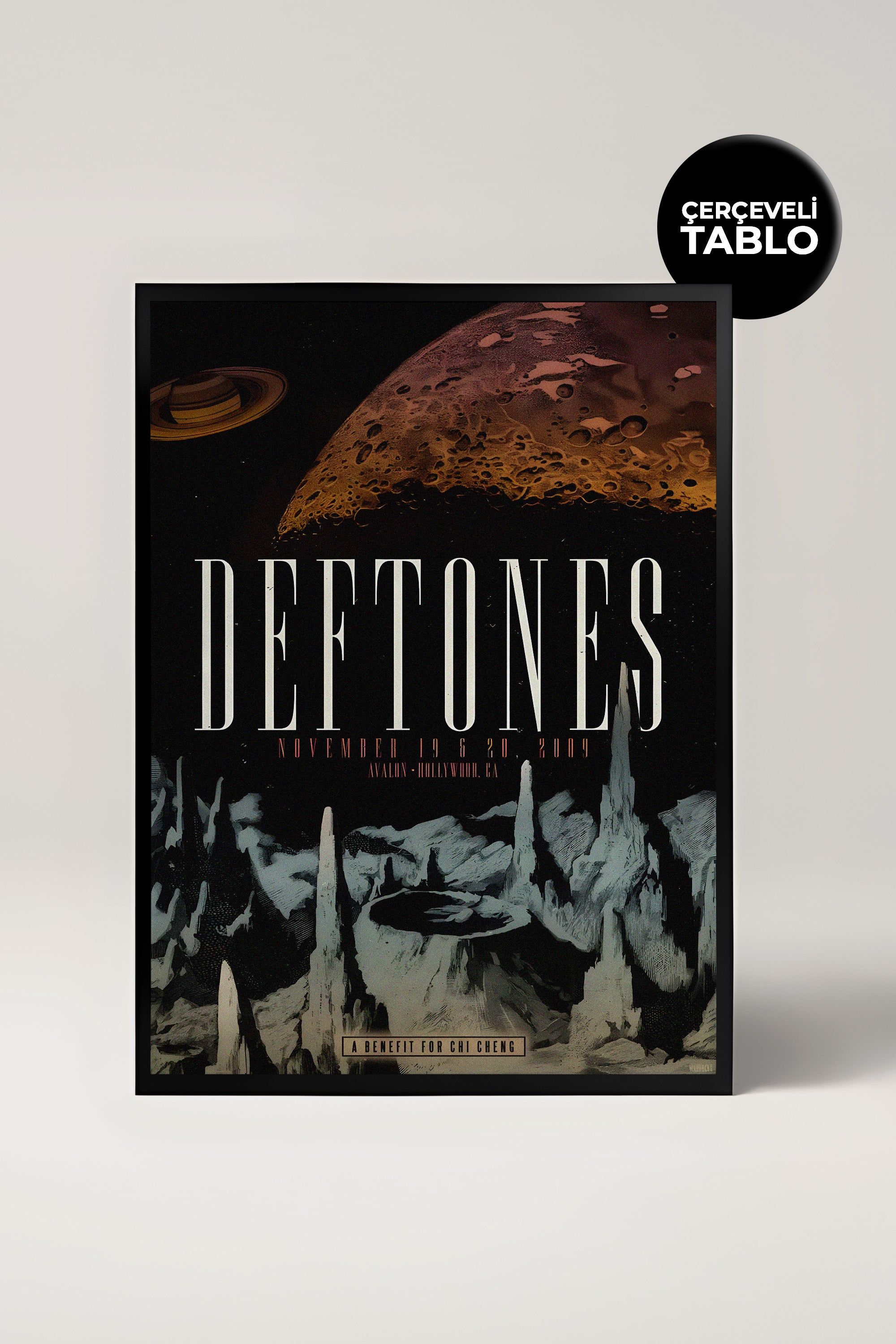 Deftones Konser Tasarımlı Retro Çerçeveli Tasarım Tablo