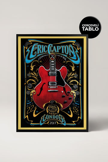 Eric Clapton Konser Tasarımlı Retro Çerçeveli Tasarım Tablo