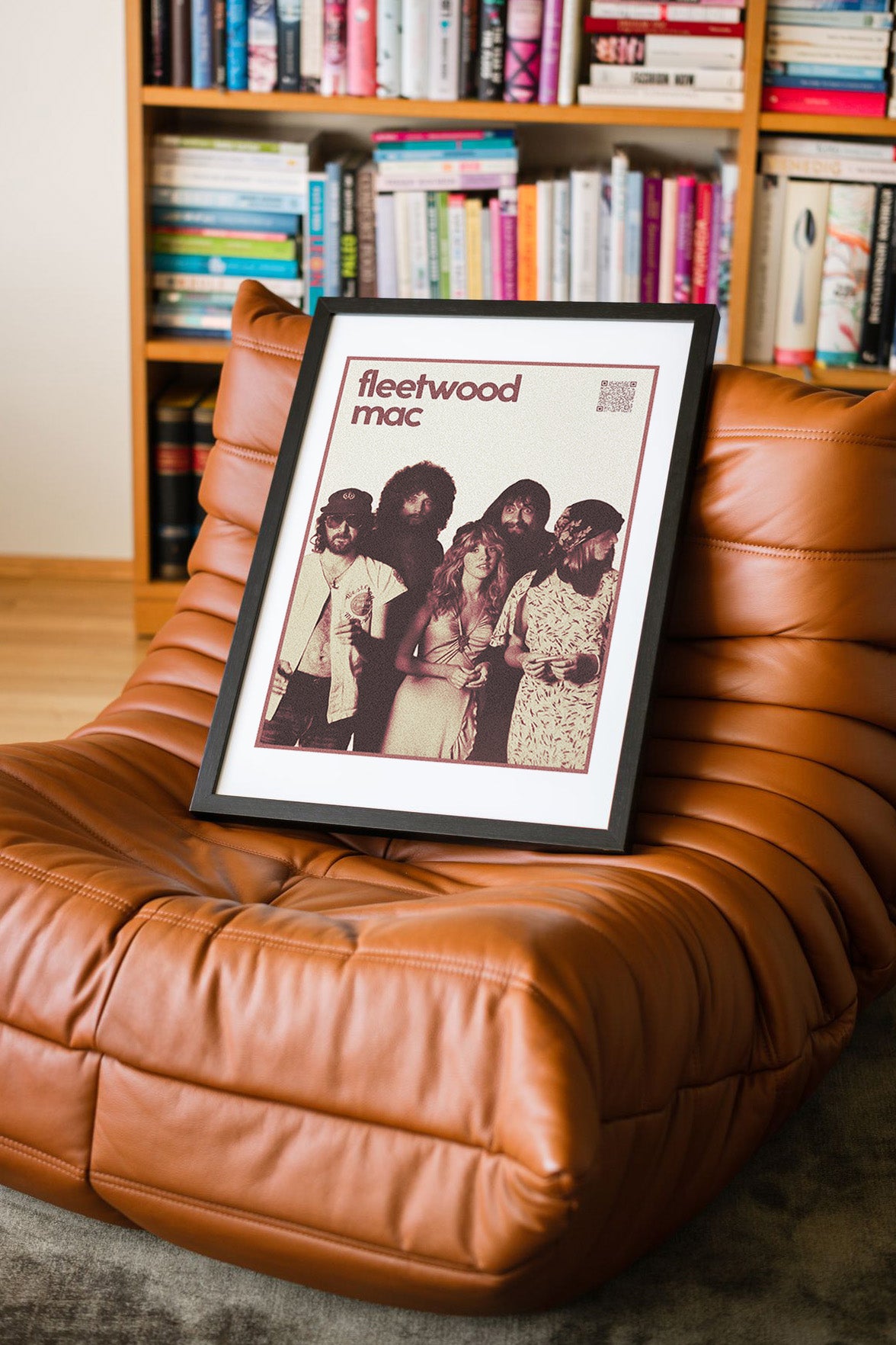 Fleetwood Mac QR Kodlu Müziğin Devleri Koleksiyonu Siyah Çerçeveli Tasarım Tablo