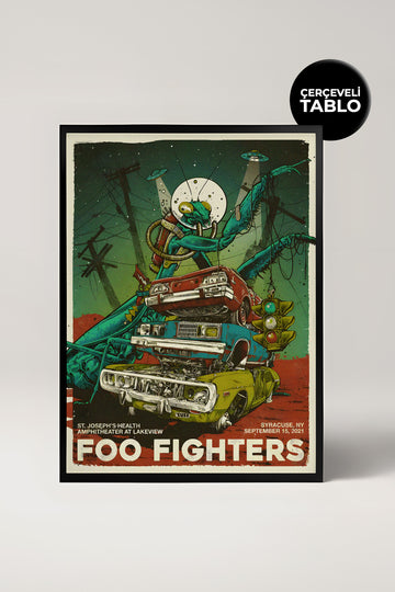 Foo Fighters Konser Tasarımlı Retro Çerçeveli Tasarım Tablo No:2