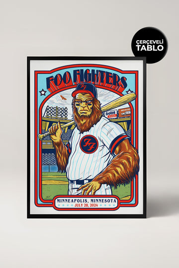 Foo Fighters Konser Tasarımlı Retro Çerçeveli Tasarım Tablo No:3