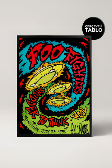Foo Fighters Konser Tasarımlı Retro Çerçeveli Tasarım Tablo No:1