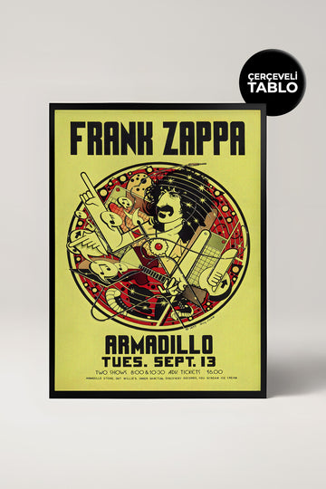 Frank Zappa Konser Tasarımlı Retro Çerçeveli Tasarım Tablo