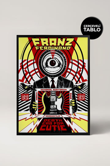 Franz Ferdinand Konser Tasarımlı Retro Çerçeveli Tasarım Tablo