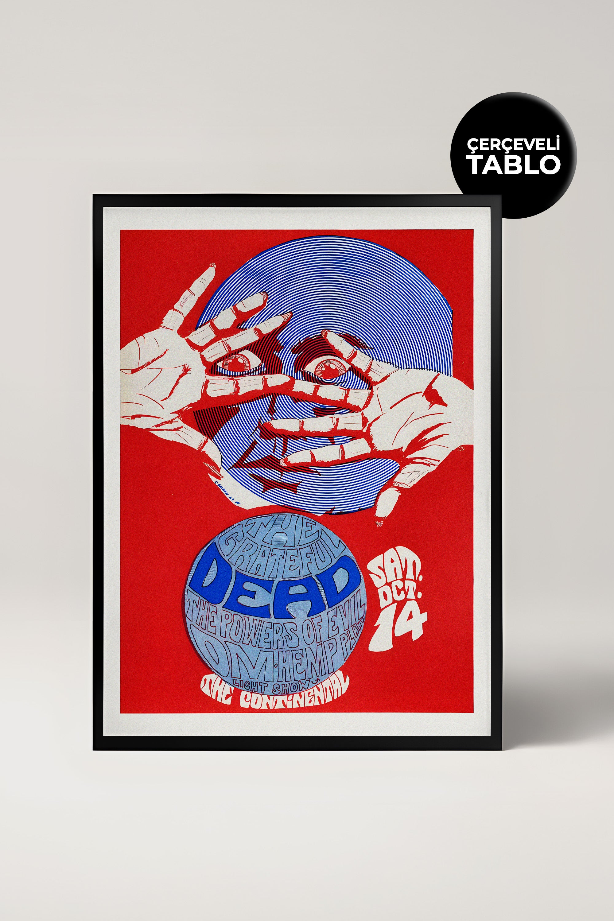 Greateful Dead Konser Tasarımlı Retro Çerçeveli Tasarım Tablo No:1