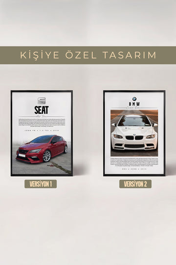 Kişiye Özel Araba Tasarımlı Çerçeveli Tablo