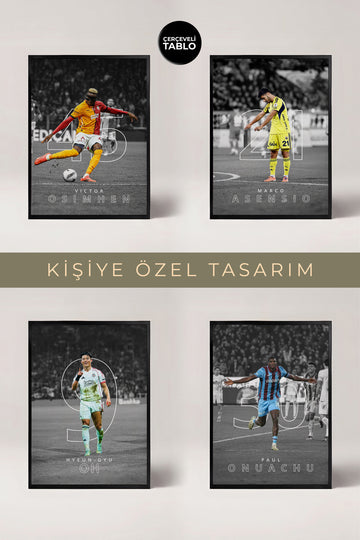 Kişiye Özel Futbolcu Tasarımlı Çerçeveli Tablo