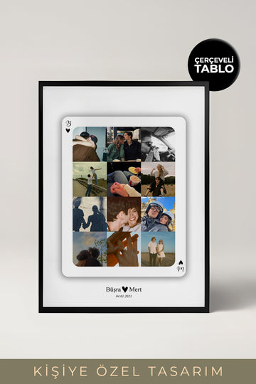 Yıl Dönümü Kişiye Özel "Aşkın 12 Anısı" Tasarımlı Çerçeveli Tablo