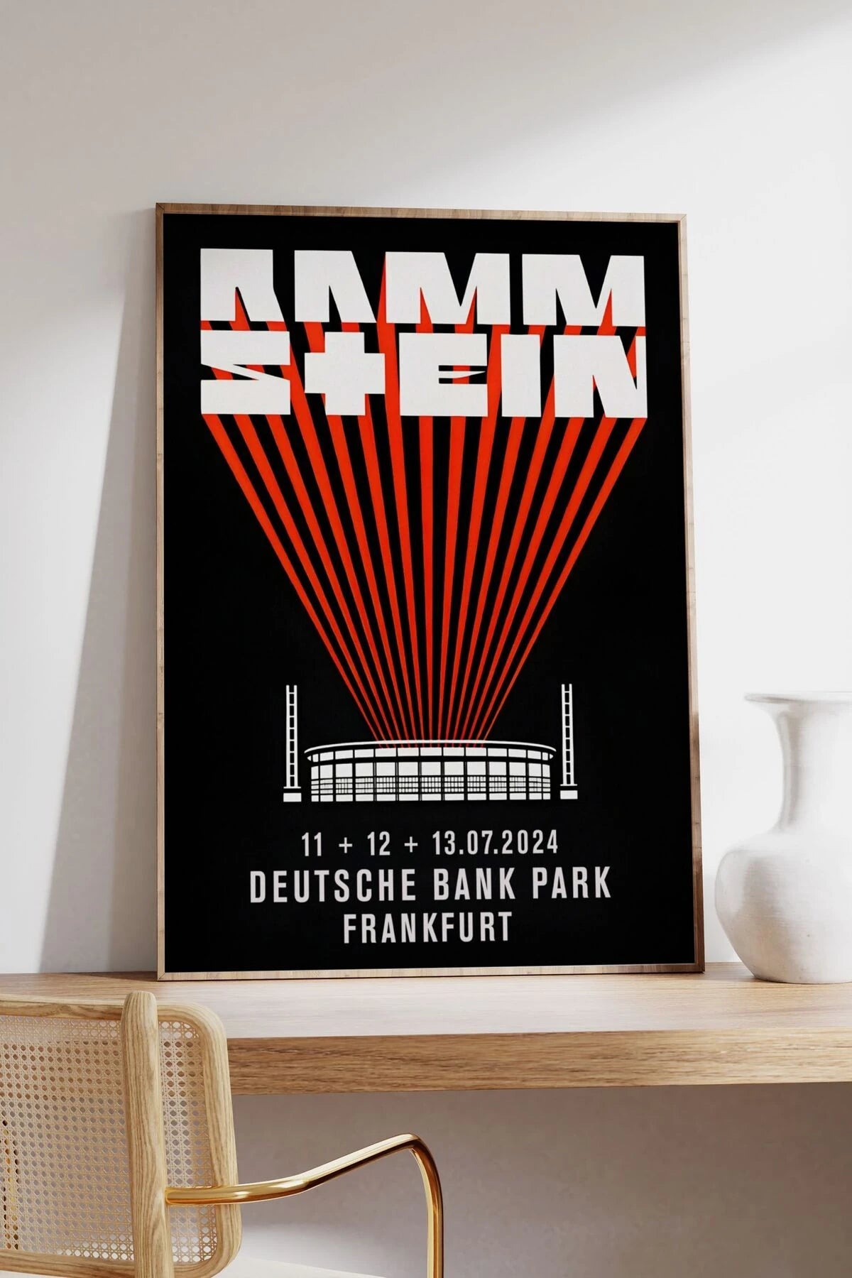 Rammstein Konser Tasarımlı Retro Çerçeveli Tasarım Tablo