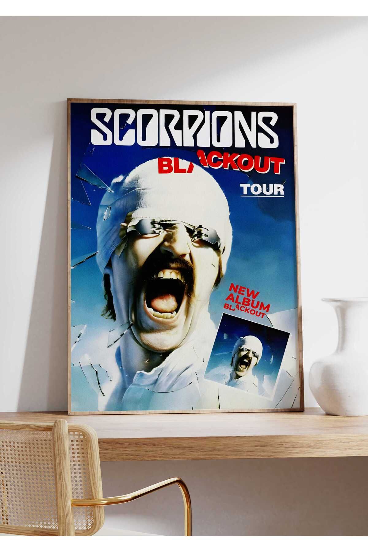 Scorpions Konser Tasarımlı Retro Çerçeveli Tasarım Tablo