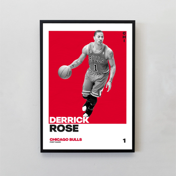 Derrick Rose Tasarımlı Çerçeveli Tablo | NBA Efsaneleri Koleksiyonu