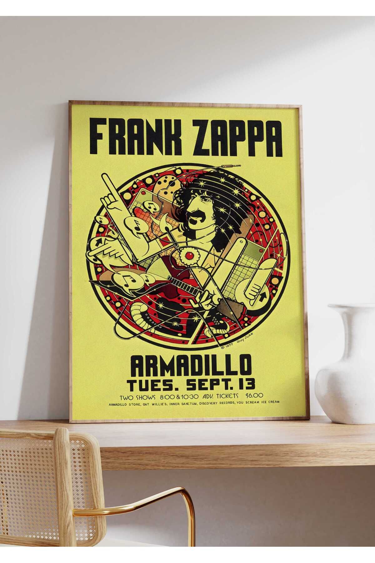 Frank Zappa Konser Tasarımlı Retro Çerçeveli Tasarım Tablo