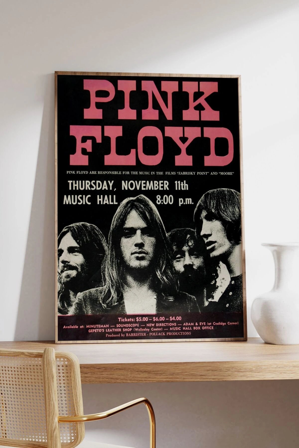 Pink Floyd Konser Tasarımlı Retro Çerçeveli Tasarım Tablo No:1