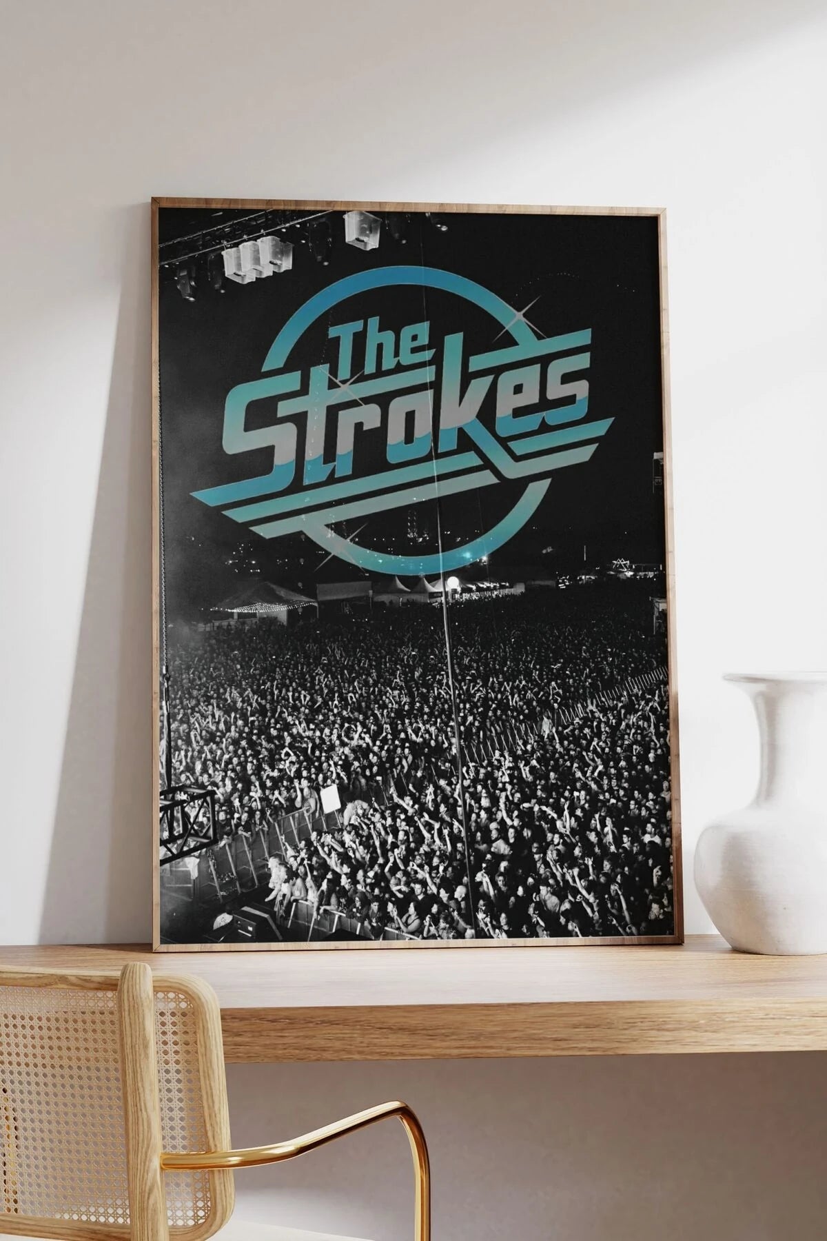 The Strokes Konser Tasarımlı Retro Çerçeveli Tasarım Tablo No:2