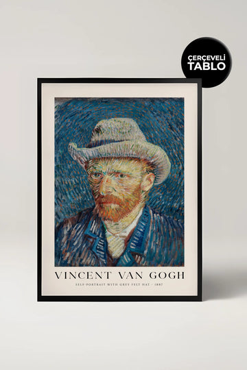 Van Gogh Self-Portrait With Grey Felt Hat Çerçeveli Tablo