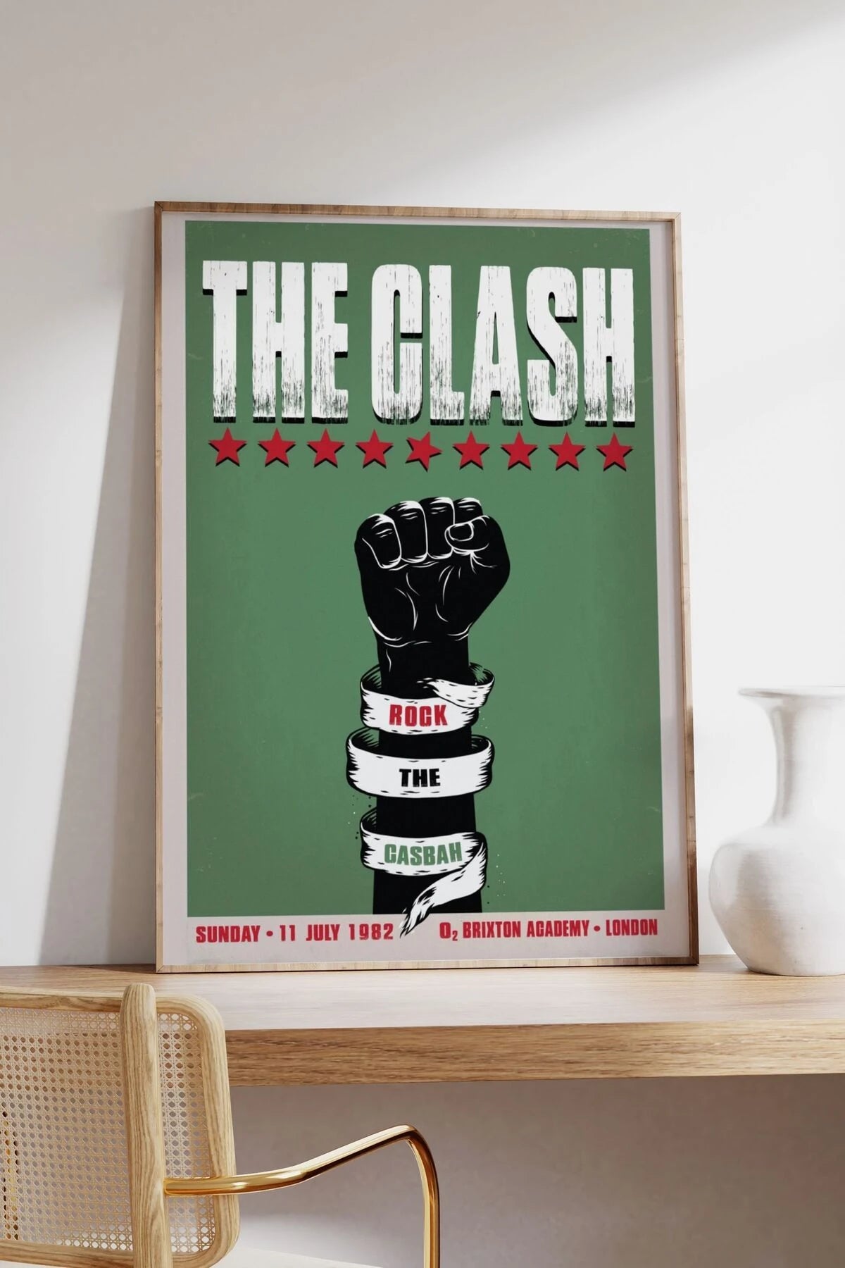 The Clash Konser Tasarımlı Retro Çerçeveli Tasarım Tablo