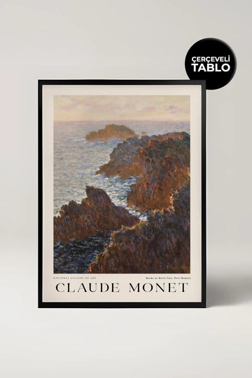 Claude Monet Rocks at Belle Isle Port Domois Çerçeveli Tablo