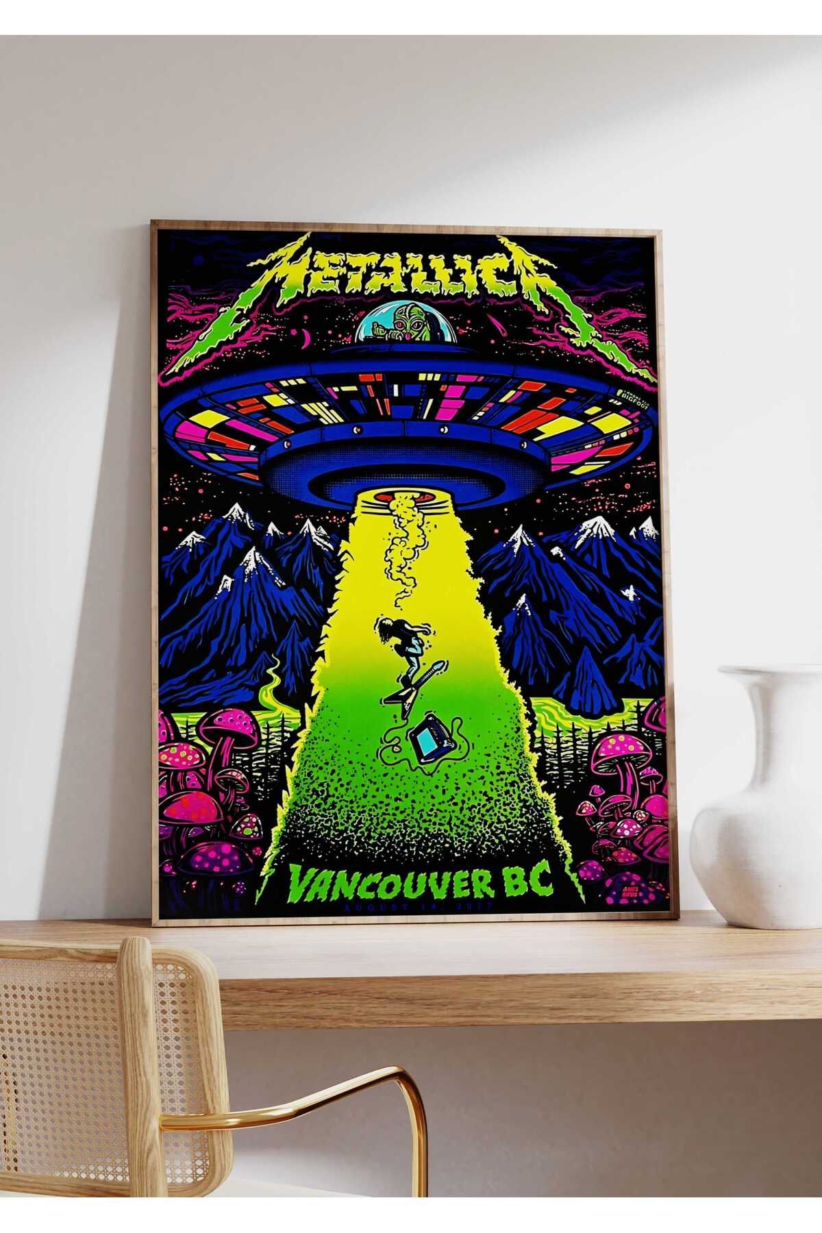 Metallica Konser Tasarımlı Retro Çerçeveli Tasarım Tablo No:3
