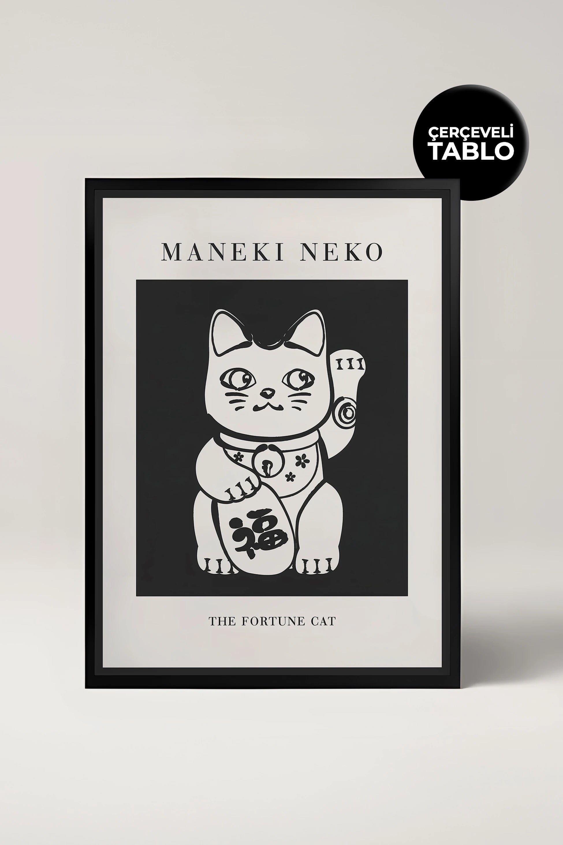 Maneki Neko The Fortune Cat Ünlü Ressamlar Çerçeveli Tablo